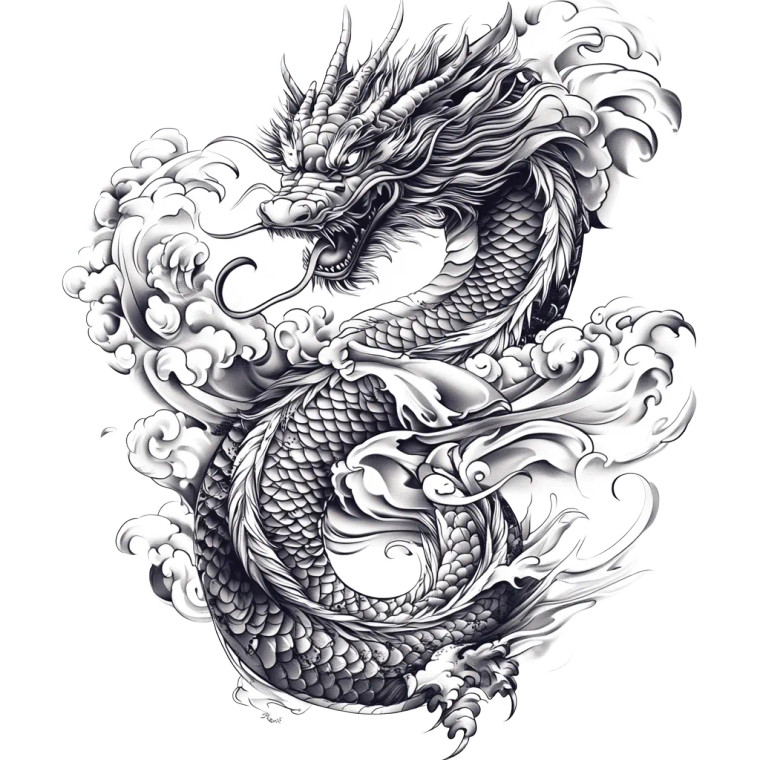 Japanese Dragon Sleeve Vinyl Car Decal Sticker – Waterproof & UV-Resistant 8"