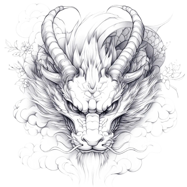 Serene Dragon Tattoo Vinyl Car Decal Sticker – Waterproof & UV-Resistant 8"