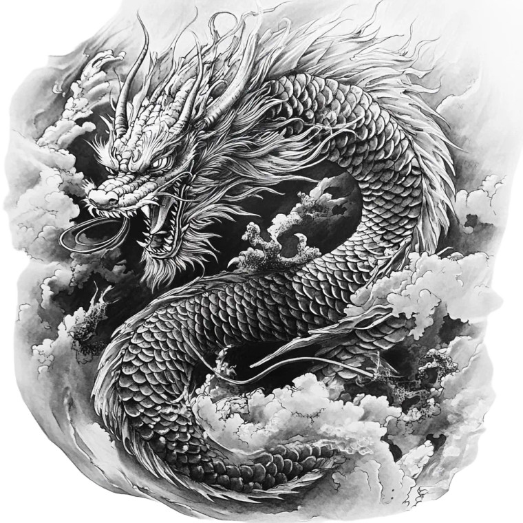 Japanese Dragon Tattoo V21 Vinyl Car Decal Sticker – Waterproof & UV-Resistant 8"