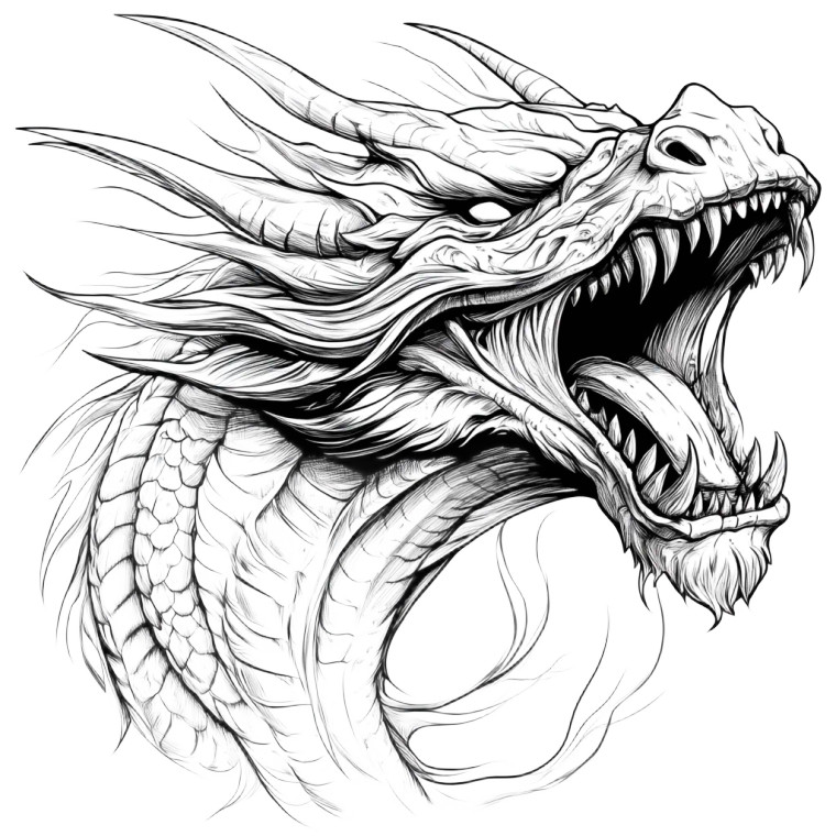 Screaming Dragon Head Vinyl Car Decal Sticker – Waterproof & UV-Resistant 8"