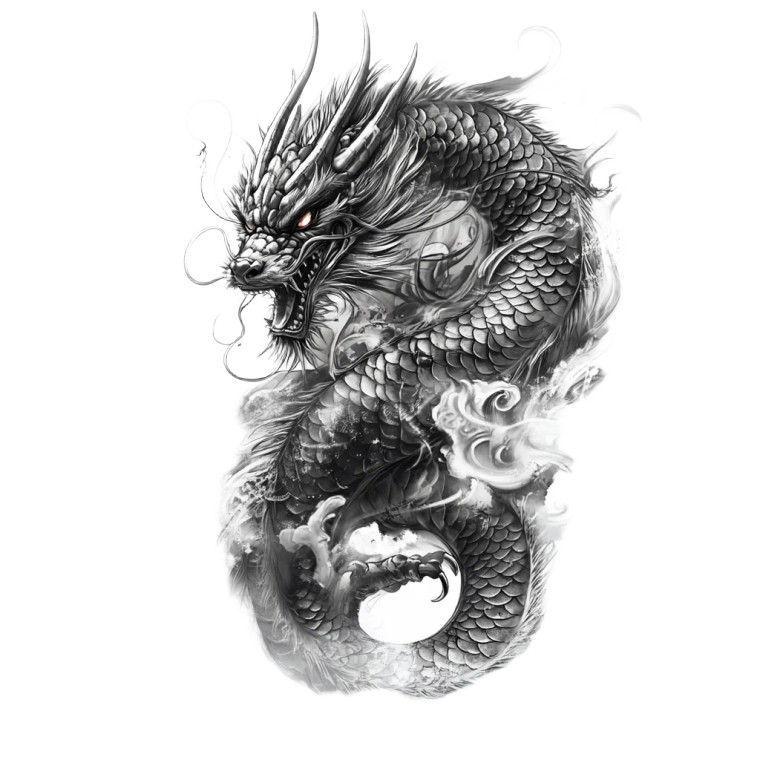 Japanese Dragon Tattoo V24 Vinyl Car Decal Sticker – Waterproof & UV-Resistant 8"