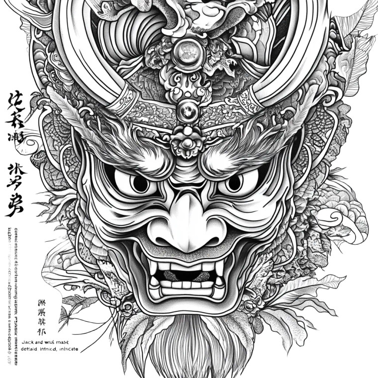 Kabuki Mask Art Vinyl Car Decal Sticker – Waterproof & UV-Resistant 8"