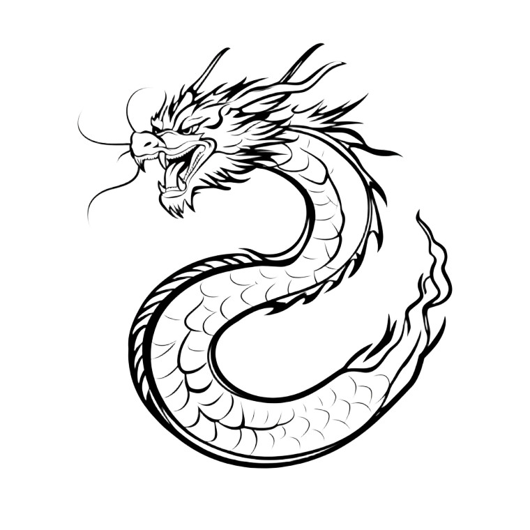 Minimalist Chinese Dragon Vinyl Car Decal Sticker – Waterproof & UV-Resistant 8"