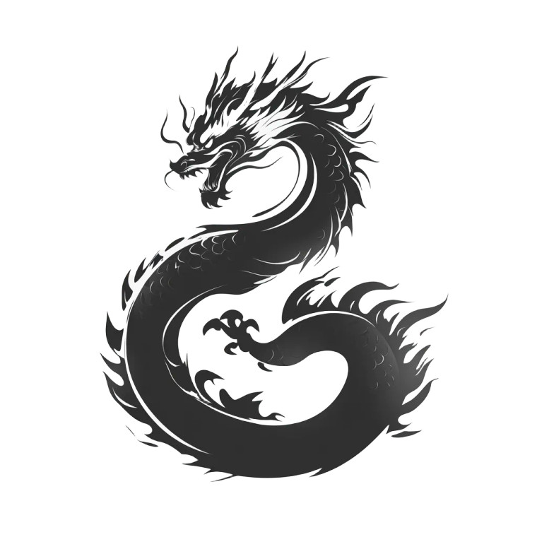 Chinese Dragon Icon V2 Vinyl Car Decal Sticker – Waterproof & UV-Resistant 8"