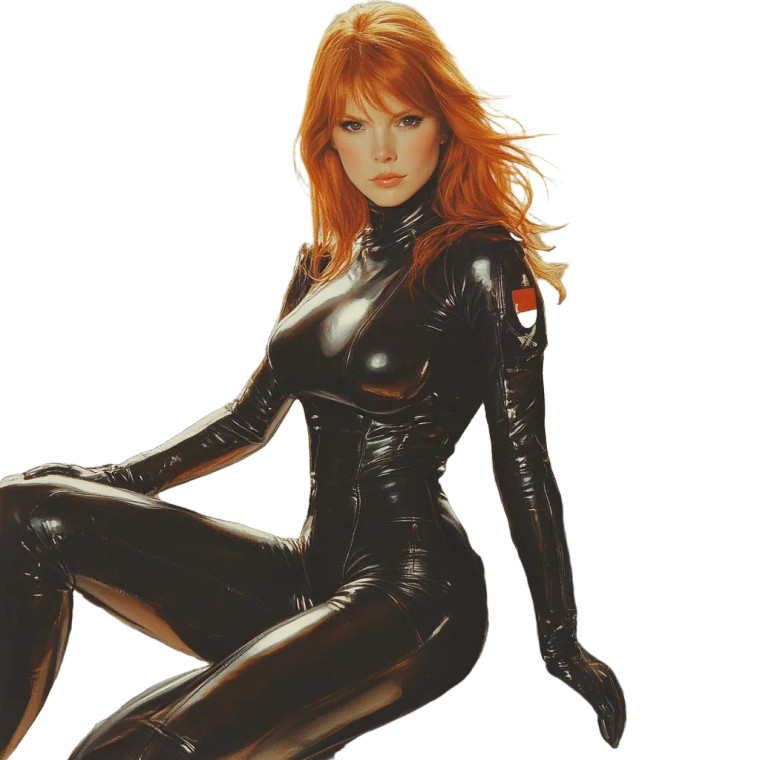 Redhaired Sci-Fi Warrior Vinyl Car Decal Sticker – Waterproof & UV-Resistant 8"