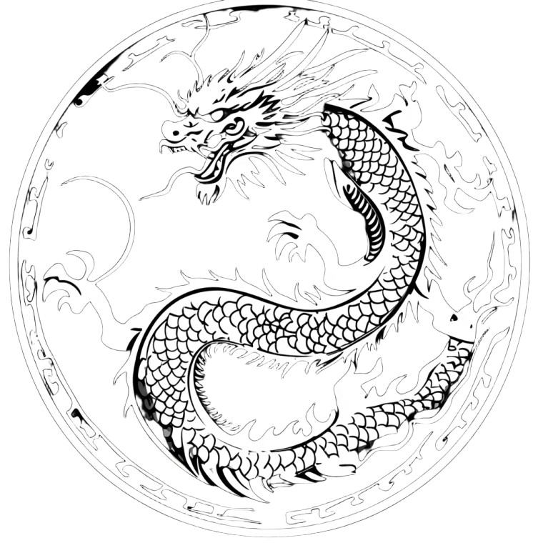 Kungfu Dragon Circle V2 Vinyl Car Decal Sticker – Waterproof & UV-Resistant 8"
