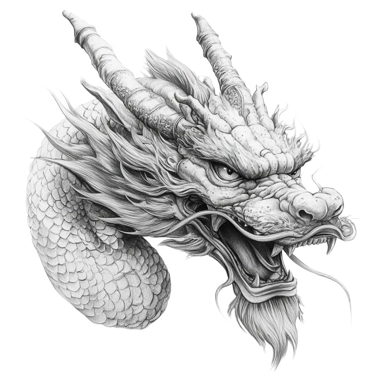 Chinese Loong Dragon Vinyl Car Decal Sticker – Waterproof & UV-Resistant 8"