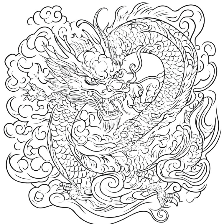 Ancient Chinese Dragon Vinyl Car Decal Sticker – Waterproof & UV-Resistant 8"