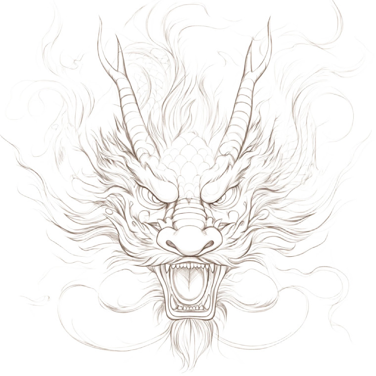 Chinese Dragon Head V7 Vinyl Car Decal Sticker – Waterproof & UV-Resistant 8"