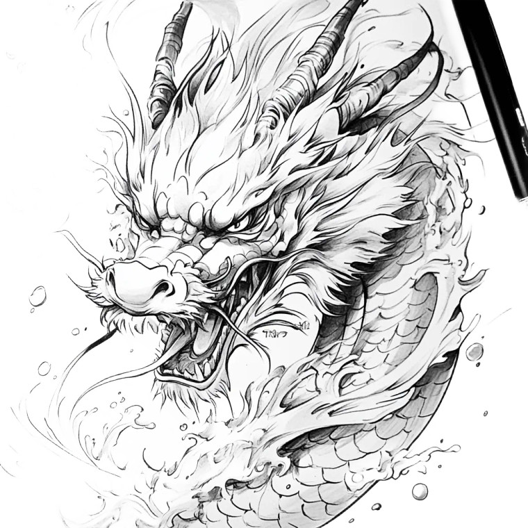 Manga Dragon Tattoo Vinyl Car Decal Sticker – Waterproof & UV-Resistant 8"