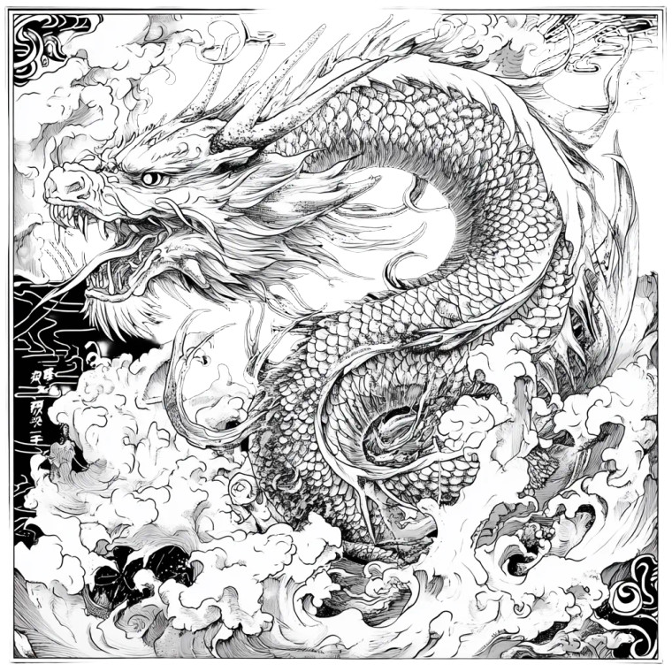 Japanese Dragon Art V3 Vinyl Car Decal Sticker – Waterproof & UV-Resistant 8"
