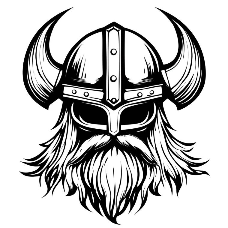Viking Helmet Logo Vinyl Car Decal Sticker – Waterproof & UV-Resistant 8"