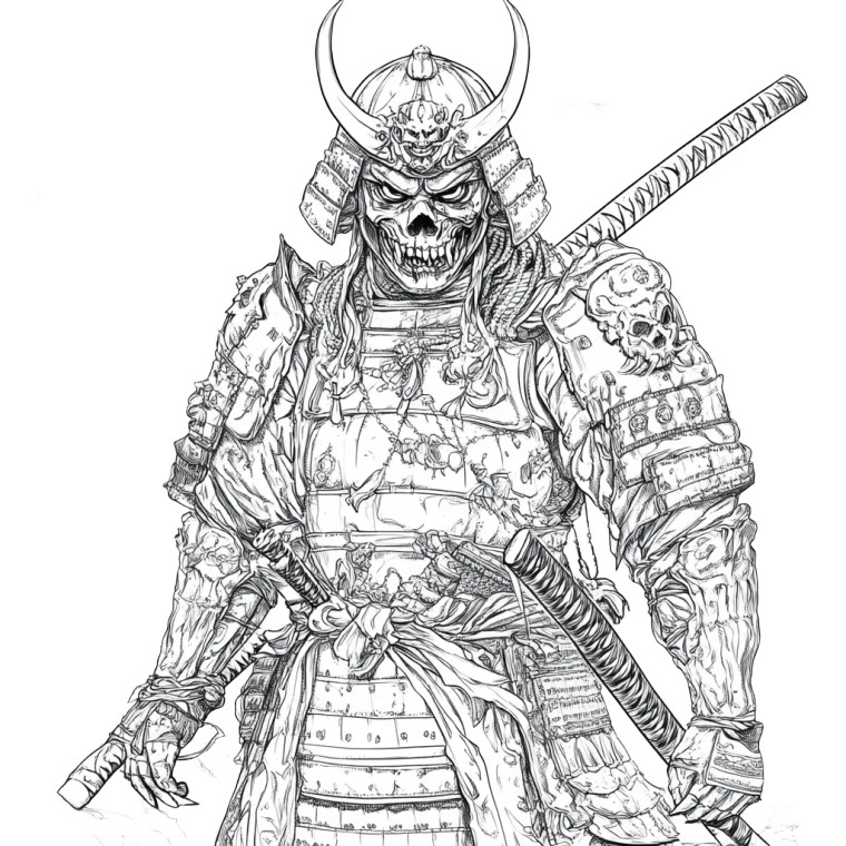 Demon Samurai Art Vinyl Car Decal Sticker – Waterproof & UV-Resistant 8"