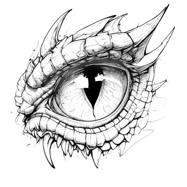 Dragon Eye Outline Vinyl Car Decal Sticker – Waterproof & UV-Resistant 8"