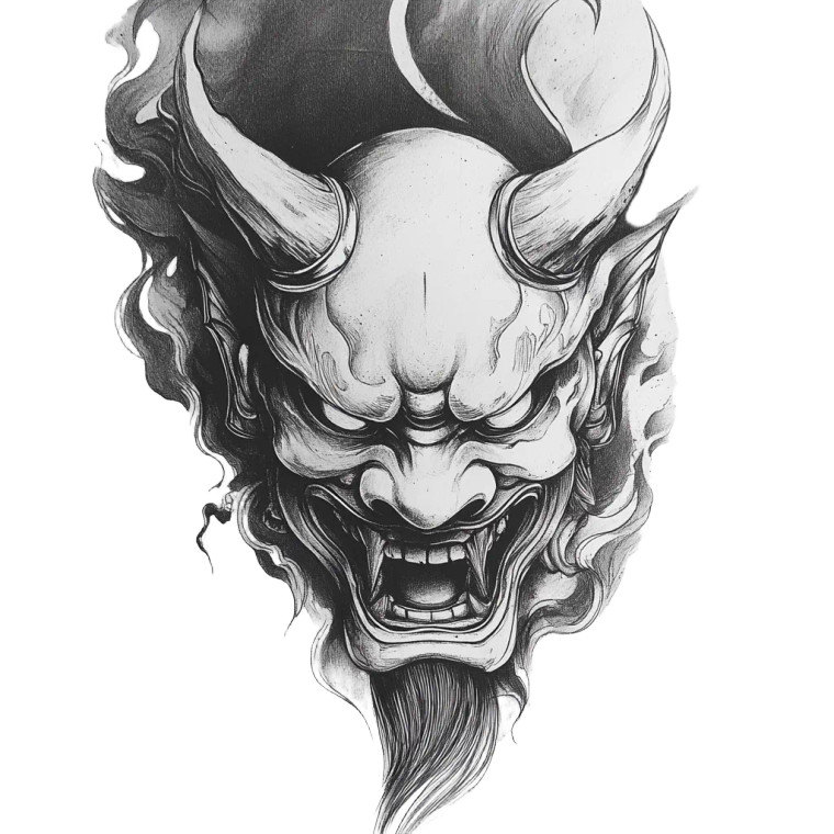 Oni Mask V7 Vinyl Car Decal Sticker – Waterproof & UV-Resistant 8"