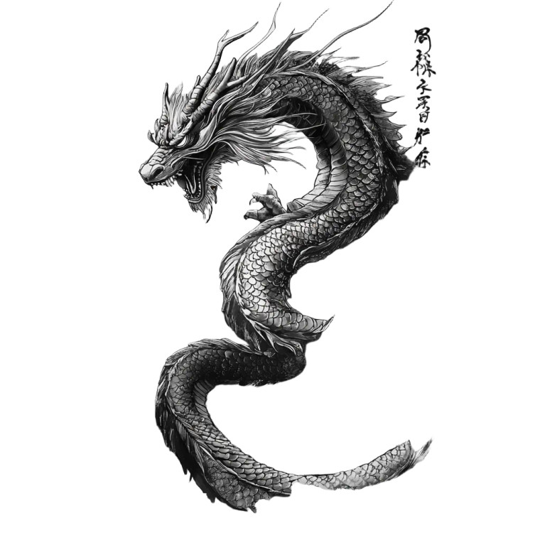 Japanese Dragon V8 Vinyl Car Decal Sticker – Waterproof & UV-Resistant 8"