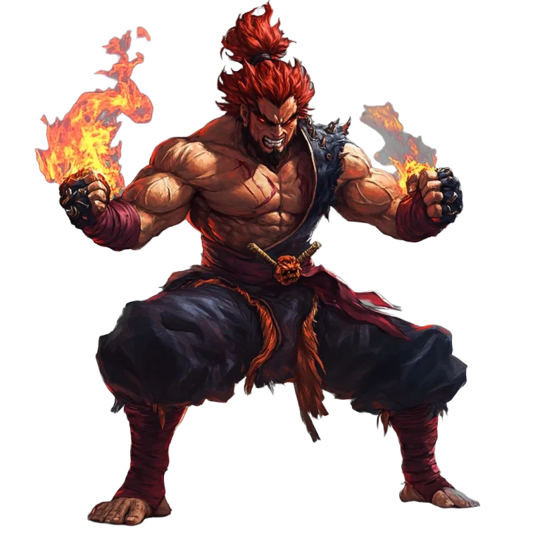 Akuma Flaming Fists Vinyl Car Decal Sticker – Waterproof & UV-Resistant 8"