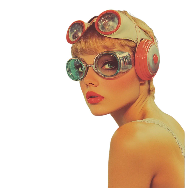 Futuristic Woman Vinyl Car Decal Sticker – Waterproof & UV-Resistant 8"