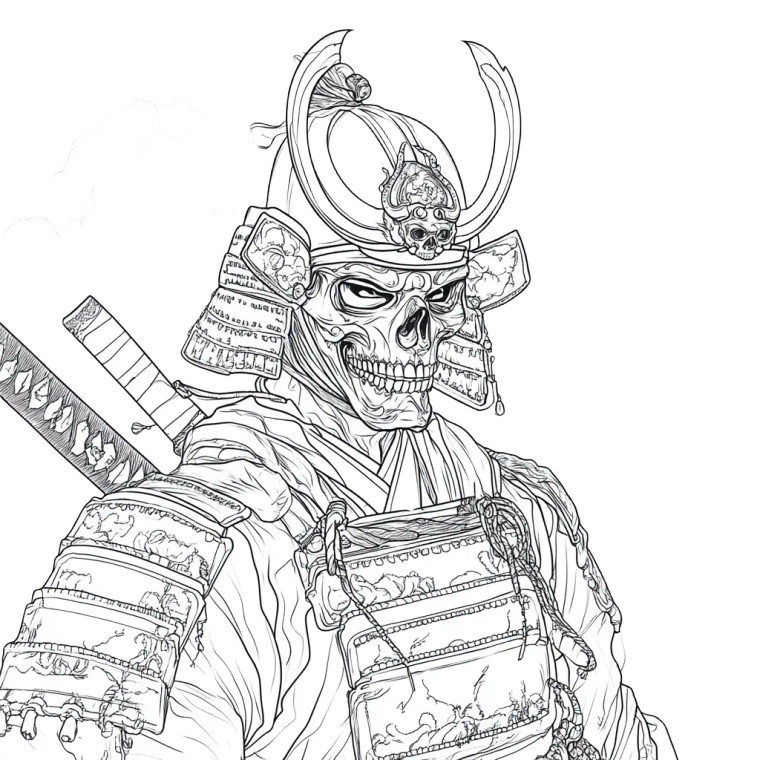 Samurai Oni Mask V7 Vinyl Car Decal Sticker – Waterproof & UV-Resistant 8"