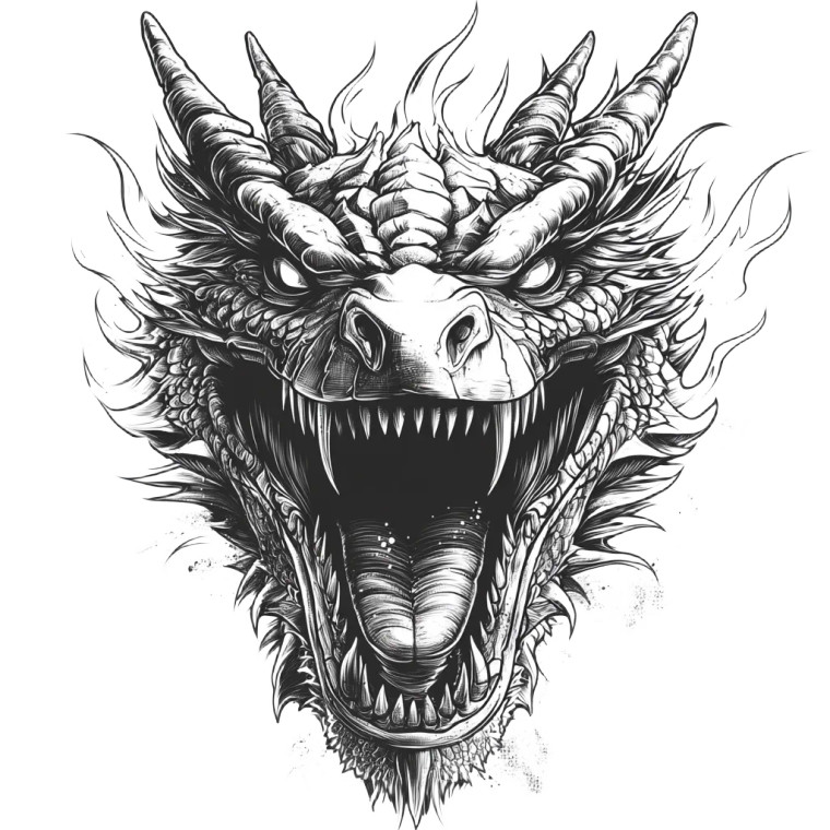 Dragon Head Tattoo V3 Vinyl Car Decal Sticker – Waterproof & UV-Resistant 8"