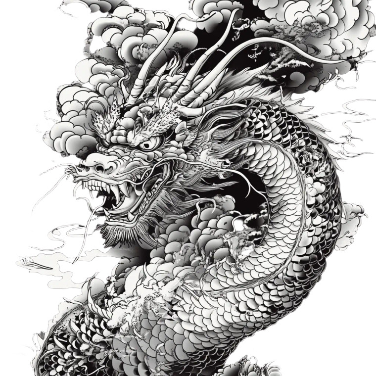 Japanese Dragon Tattoo V34 Vinyl Car Decal Sticker – Waterproof & UV-Resistant 8"