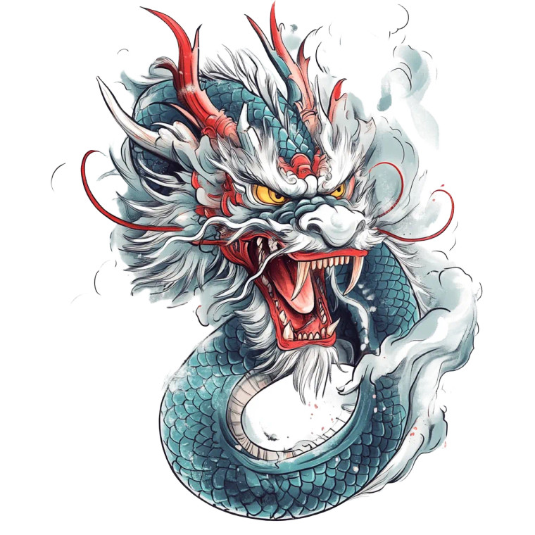 Japanese Dragon Tattoo V32 Vinyl Car Decal Sticker – Waterproof & UV-Resistant 8"