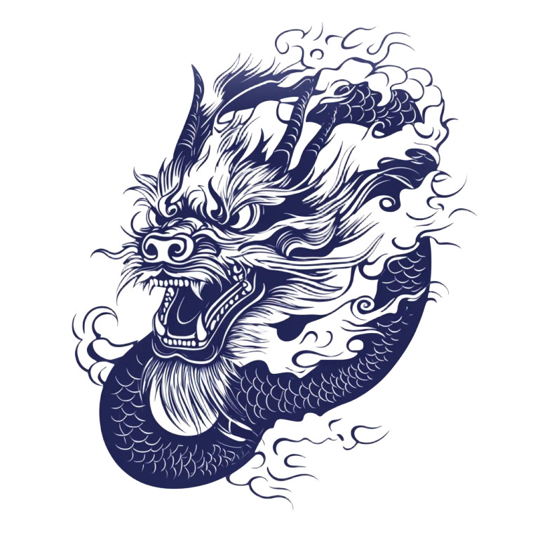 Chinese Dragon Design V2 Vinyl Car Decal Sticker – Waterproof & UV-Resistant 8"