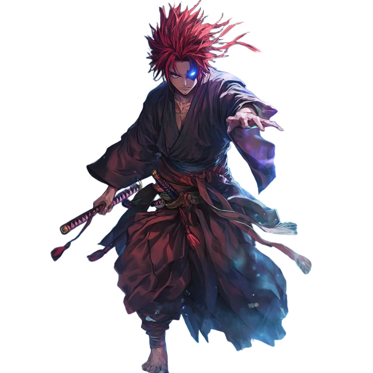 Red-Haired Ninja Vinyl Car Decal Sticker – Waterproof & UV-Resistant 8"