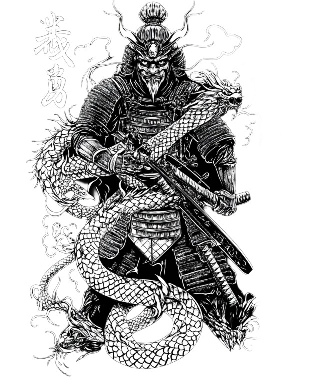 Serpent Blade Samurai Vinyl Car Decal Sticker – Waterproof & UV-Resistant 8"