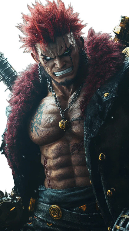 Eustass Kid Portrait Vinyl Car Decal Sticker – Waterproof & UV-Resistant 8"