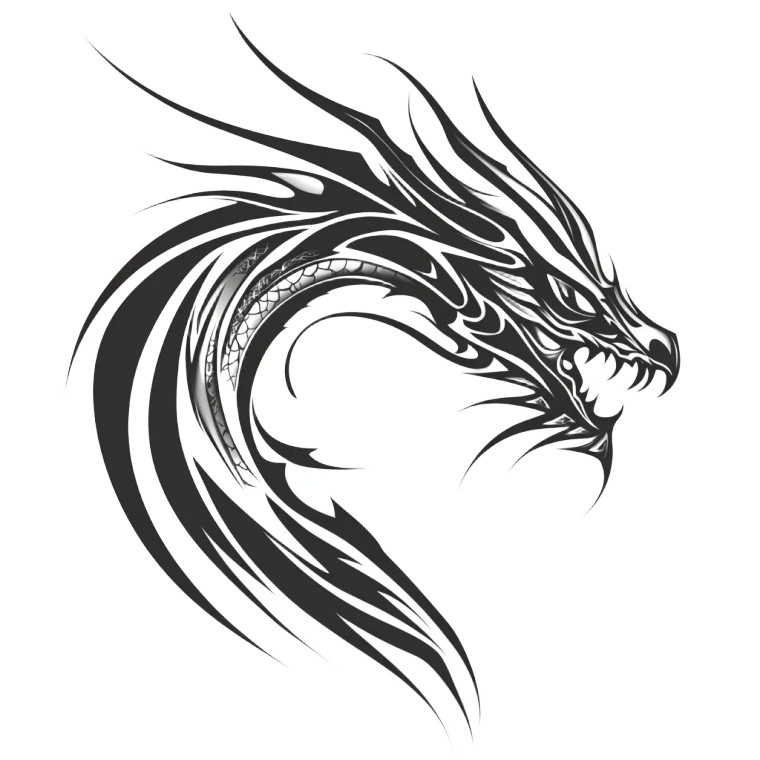 Tribal Dragon Design Vinyl Car Decal Sticker – Waterproof & UV-Resistant 8"