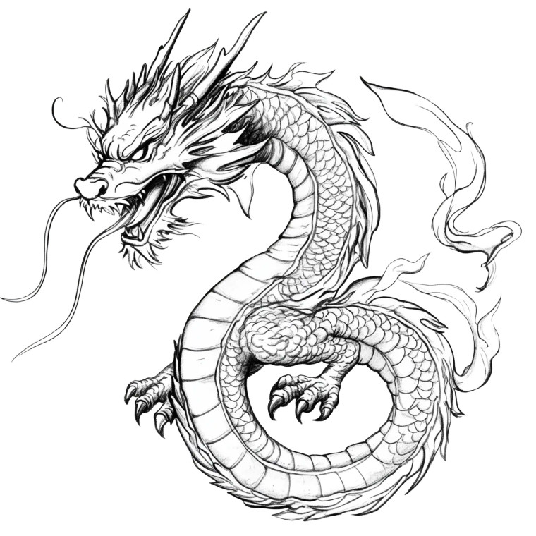 Dragon Coloring Vinyl Car Decal Sticker – Waterproof & UV-Resistant 8"