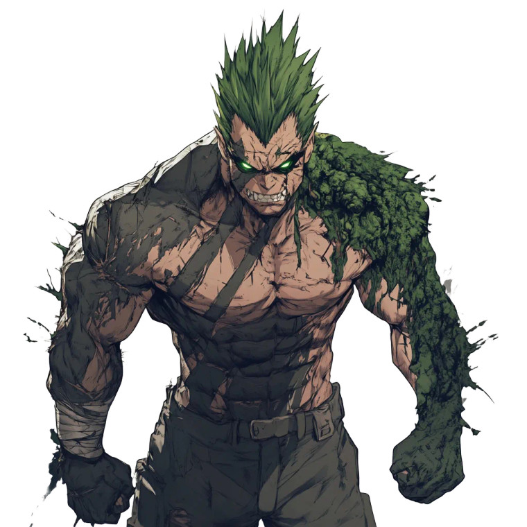 Muscular Green Mohawk V2 Vinyl Car Decal Sticker – Waterproof & UV-Resistant 8"