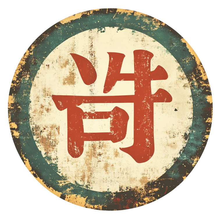 Vintage Chinese Icon Vinyl Car Decal Sticker – Waterproof & UV-Resistant 8"