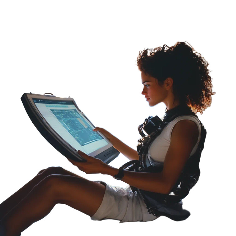 Futuristic Space Reader Vinyl Car Decal Sticker – Waterproof & UV-Resistant 8"