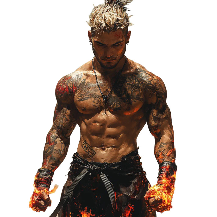 Fiery Anime Fighter Vinyl Car Decal Sticker – Waterproof & UV-Resistant 8"