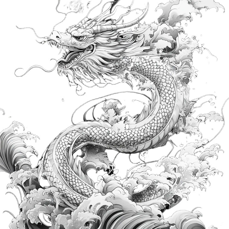 Japanese Dragon Tattoo V36 Vinyl Car Decal Sticker – Waterproof & UV-Resistant 8"
