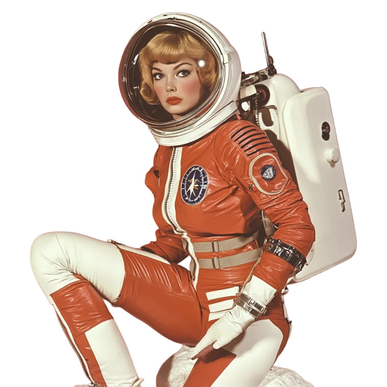 Female Astronaut Costume Vinyl Car Decal Sticker – Waterproof & UV-Resistant 8"