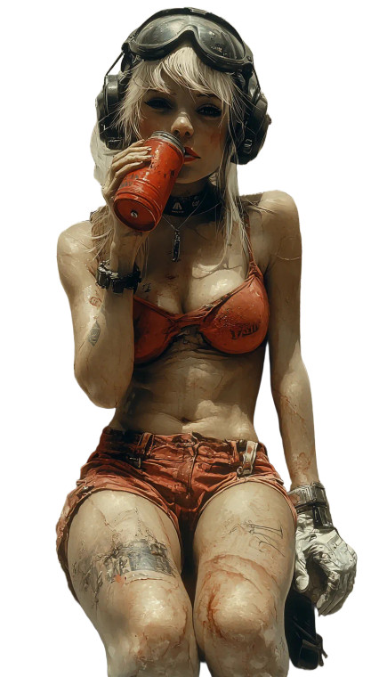 Tank Girl Illustration Vinyl Car Decal Sticker – Waterproof & UV-Resistant 8"