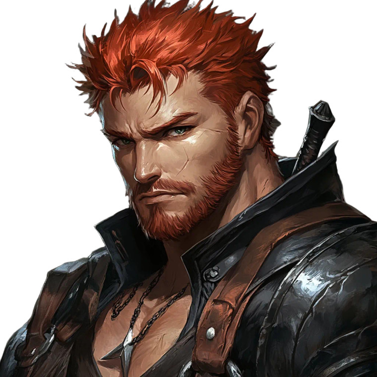 Red-Haired Anime Warrior V2 Vinyl Car Decal Sticker – Waterproof & UV-Resistant 8"