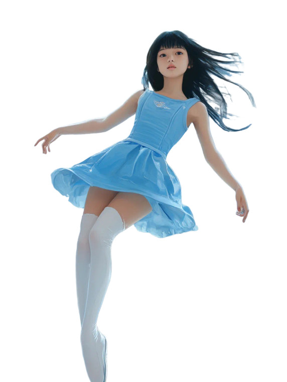 Levitating Asian Girl Vinyl Car Decal Sticker – Waterproof & UV-Resistant 8"