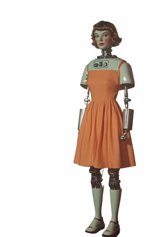 Robotic Housewife Vinyl Car Decal Sticker – Waterproof & UV-Resistant 8"