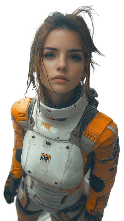 Robotic Sci-Fi Woman Vinyl Car Decal Sticker – Waterproof & UV-Resistant 8"