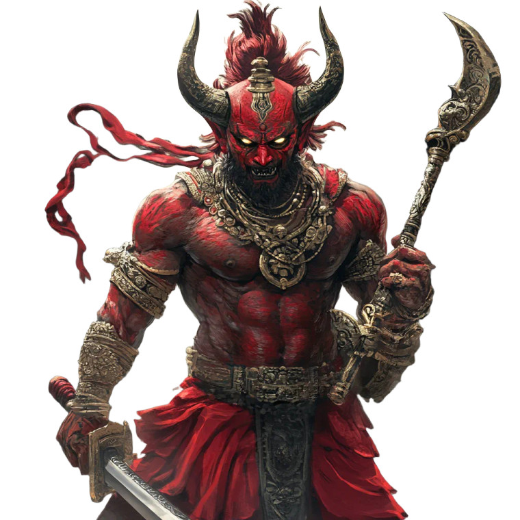 Hindu Demon Warrior Vinyl Car Decal Sticker – Waterproof & UV-Resistant 8"