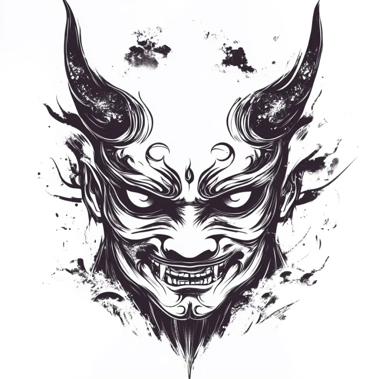 Oni Mask V8 Vinyl Car Decal Sticker – Waterproof & UV-Resistant 8"