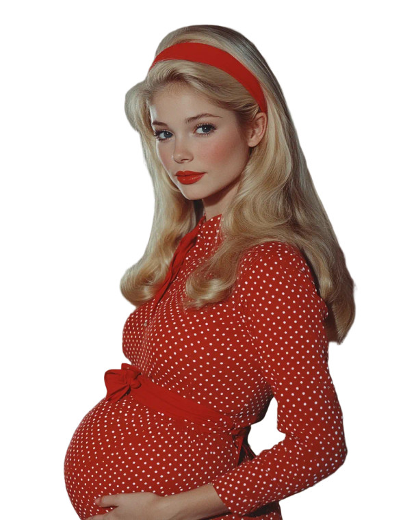 Pregnant 1980S Woman Vinyl Car Decal Sticker – Waterproof & UV-Resistant 8"