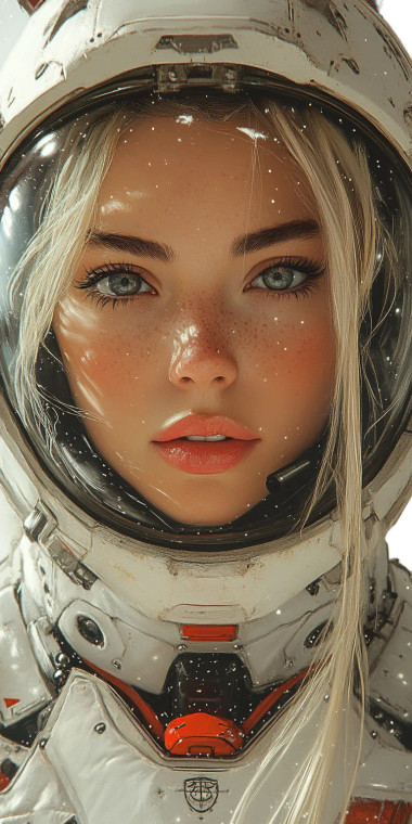 Armored Astronaut Girl Vinyl Car Decal Sticker – Waterproof & UV-Resistant 8"