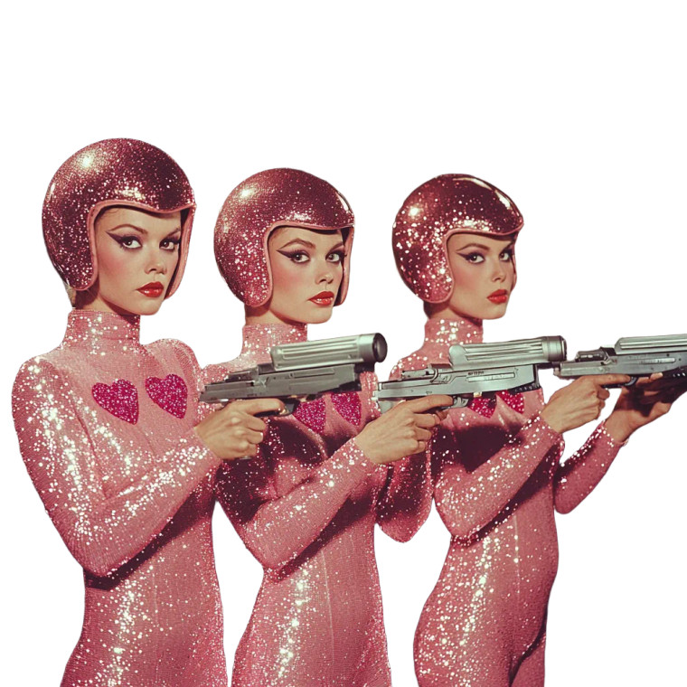 Pink Space Warriors Vinyl Car Decal Sticker – Waterproof & UV-Resistant 8"