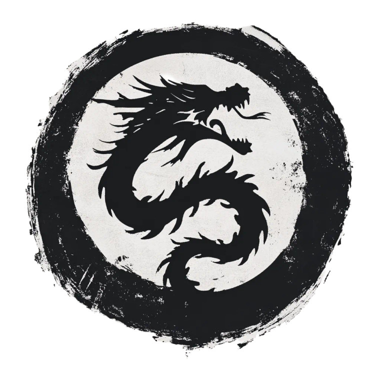 青龍 Logo Vinyl Car Decal Sticker – Waterproof & UV-Resistant 8"