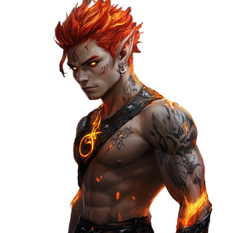 Fire Genasi Rogue Vinyl Car Decal Sticker – Waterproof & UV-Resistant 8"